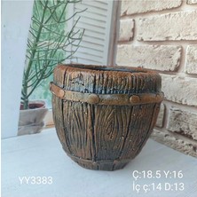 Yoyomold Fıçı Desenli Saksı 18.5X16CM Silikon Kalıp