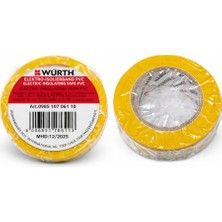 Würth Sarı Elektrik Bandı 15MM x 10M Pvc Izole Bant Profesyonel Elektrik Izolasyon Bandı 1 Adet