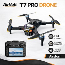 Airstorr T7 Pro Drone Hd Kameralı Ekranlı Kumanda Katlanabilir Tek Tuş Kalkış/iniş Optical Flow Stabilizasyon