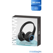 Wesdar K-216H Bluetooth Kulak Üstü Işıklı Kulaklık