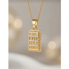 Paslanmaz Çelik Zirkon Taşlı Külçe Model Kolye