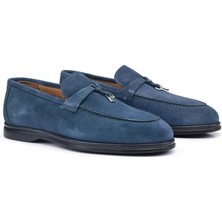 Nevzat Onay Süet Mavi Yazlık Loafer Erkek Ayakkabı