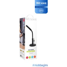 Wesdar K-1132Z Toplantı, Yayıncı ve Oyuncu Mikrofonu (360° Döndürülebilir) Siyah