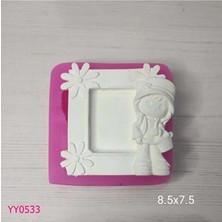 YOYOMOLD YY0533 Çiçekli Kızlı Kare Çerçeve Silikon Kalıp
