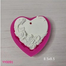 YOYOMOLD YY0091 Gül Desenli Kalp Silikon Kalıp
