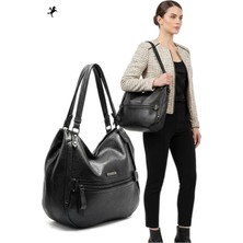 Nas Bag Yeni Sezon Kadın Omuz ve Çapraz Askılı Çanta Siyah