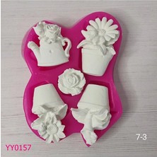 YOYOMOLD YY0157 Çiçekli Saksılar ve Gül Silikon Kalıp