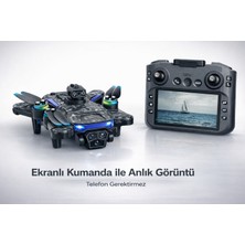 Airstorr T2PRO Ekranlı Kumandalı Drone Hd Kamera Çift Lens LED Işıklı Katlanabilir Uzaktan Kumandalı Drone