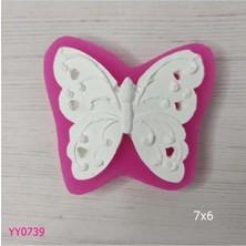 Yoyomold YY0739-KELEBEK Kanatları Kalp Delikli Silikon Kalıp
