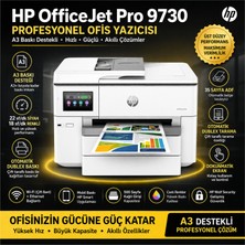 Hp Officejet Pro 9730 Wi-Fi + Tarayıcı + Fotokopi Renkli Çok Fonksiyonlu Mürekkep Püskürtmeli Yazıcı