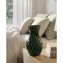 Masa Dostu 3D Ürün Spiral Vazo Yeşil Tdms-07