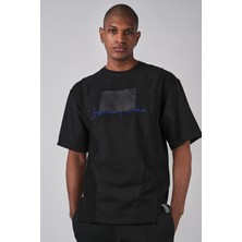 Ex-pent Kısa Kollu Siyah Renkli , Baskılı Modelli, Pamuklu T-Shirt