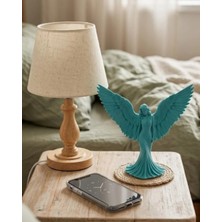 Teknodayım Turkuaz Melek Biblo 3D Dekoratif Angel Figür Küçük Boy Ev Aksesuarı