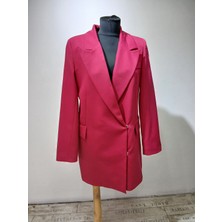Gizelia Kadın Fuşya Kruvaze Yaka Blazer Ceket