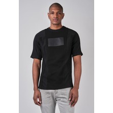 Ex-pent Kısa Kollu Siyah Renkli Düz Kesim, Baskılı T-Shirt
