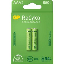 Neonova Gp Recyko 950MAH Aaa Şarj Edilebilir Ince Kalem Pil 2'li Paket