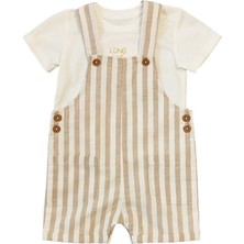 Bebepan Soft Çizgili Salopet + Tişört