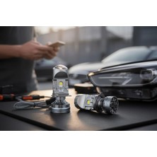 Fortico Vrpro H4 Mercekli LED Zenon LED Zenon Şimşek Etkili 120W Güç 24.000 Lümen 12-24V Uzun Ömürlü Güçlü Çizgisel Odak