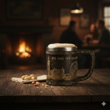 Neonova Londra Detaylı Çelik Kupa