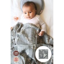 Bebekevi 2 Katlı Jakarlı Müslin Bebek Battaniyesi %100 Pamuk Nefes Alabilen Yenidoğan Örtüsü