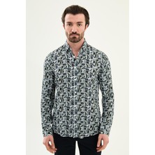 MCR Desenli Slim Fit Uzun Kollu Erkek Gömlek