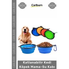 Carlburn Silikon Portatif Seyahat Tipi Askılı Pratik Akordeon Tasarım Katlanabilir Kedi Köpek Mama Su Kabı