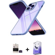 İlk El Grup Ieg™ iPhone 14 Pro Max Kılıf Nova Işık Serisi - Siyah Bilvis 5in1 5d Magic Hayalet Cam Ekran Koruyucu + Derin Mor Bilvis Titan Kamera Lens