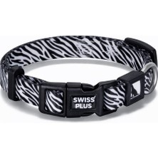 BloominBag Swissplus Urban Paws Zebra Noir Recycled Köpek Tasması - 20 mm