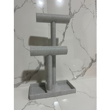 3D Tasarım Şık Tasarımlı 2 Katlı Saat & Bileklik Standı – Takılarınız Için Modern Organizer