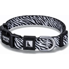 BloominBag Swissplus Urban Paws Zebra Noir Recycled Köpek Tasması - 25 mm