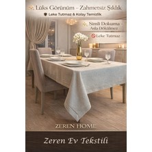 Zeren Home Piko Sarma Detaylı Masa Örtüsü - Runner Takım Simli Gold (Kutulu)