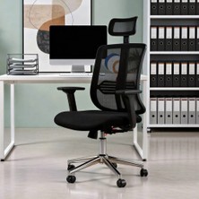 Sandalye Deposu Tokyo Fileli Müdür Koltuğu Hareketli Kollu (Siyah)