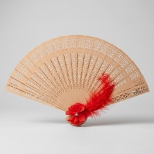 Ceyyiz Kına Gecesi Için Özel Tasarım 5'li Hediyelik Yelpaze Seti - Kırmızı