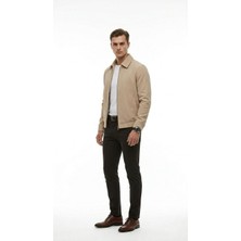 Plus Scorpion Slim Fit Fitilli Dokulu Erkek Fermuarlı Mont Ceket Günlük Şık Kombin
