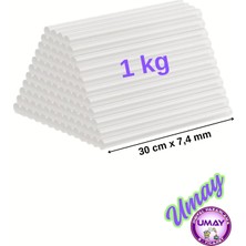 İbico 1 kg (80 Adet) Ince Sıcak Mum Silikon Tabanca Mumu Çubukları 7,4 Mmx 30 cm