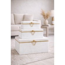 Elasu 3’lü Ekru Kadife Çeyiz Sandığı Seti – Şıklık ve Düzen Bir Arada