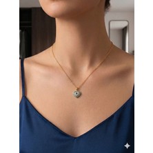 Belirtilmemiş Nazar Boncuklu Kalp Kolye, Kadın Çelik Kolye, Kalp Kolye, Takı, Hediye,doğum Günü, Sevgililer Günü