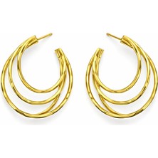 Venüs Design Gold Renkli Çelik Halka Küpe Kadın Kullanıcılar İçin Şık Tasarım