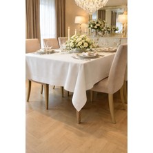 Zeren Home Piko Sarma Detaylı Masa Örtüsü - Runner Takım Kırık Beyaz (Kutulu)