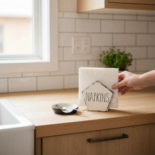 PostOtto Design Studio Modern Ahşap Peçetelik - Minimalist Mutfak ve Masa Aksesuarı - Dekoratif Peçete Tutucu