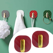 Dumles® 2li Yapışkanlı Retro Askılık Dolap Kapak Kulpu Kırmızı