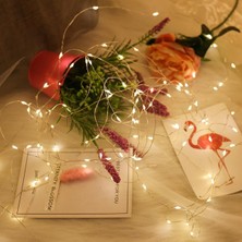 Dumles® Peri LED Işık 5 Metre (Sarı) Pilli Aydınlatma Şerit Saçak Spot Süsleme