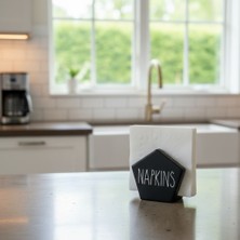 PostOtto Design Studio Modern Ahşap Peçetelik - Minimalist Mutfak ve Masa Aksesuarı - Dekoratif Peçete Tutucu