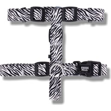 BloominBag Swissplus Urban Paws Zebra Black Geri Dönüştürülmüş H-Tipi Köpek Göğüs Tasması-S