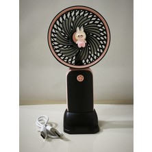 Arell Teknoloji Şarjlı Mini El Fanı ve Masaüstü Fanı, Yüksek Hızlı Vantilatör, Güçlü Pervaneli Fan 2 Kademeli