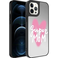 Ummeslem Apple iPhone 12 Pro Kılıf Aynalı Desenli Kamera Korumalı Parlak Cep Telefonu Için Uyumlu Mirror Kapak