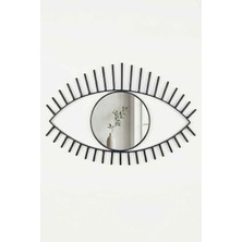 Desen Dekorasyon Tara Göz Ayna Siyah - Metal Çerçeveli 22 cm Büyük Duvar Aynası