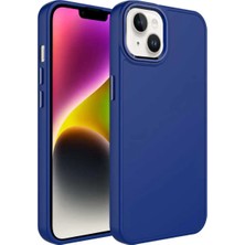 Ummeslem Apple iPhone 14 Kılıf Metal Çerçeve ve Buton Tasarımlı Silikon Cep Telefonu Için Uyumlu Kapak Luna Kapak