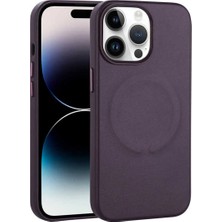 Ummeslem Apple iPhone 14 Pro Kılıf Pu Deri M-Safe Wireless Şarj Cep Telefonu Için Uyumlu Kapak Derix Kapak