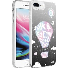Ummeslem Apple iPhone 8 Plus Kılıf Desenli Cep Telefonu Için Uyumlu Kapak Silver Sert Kapak